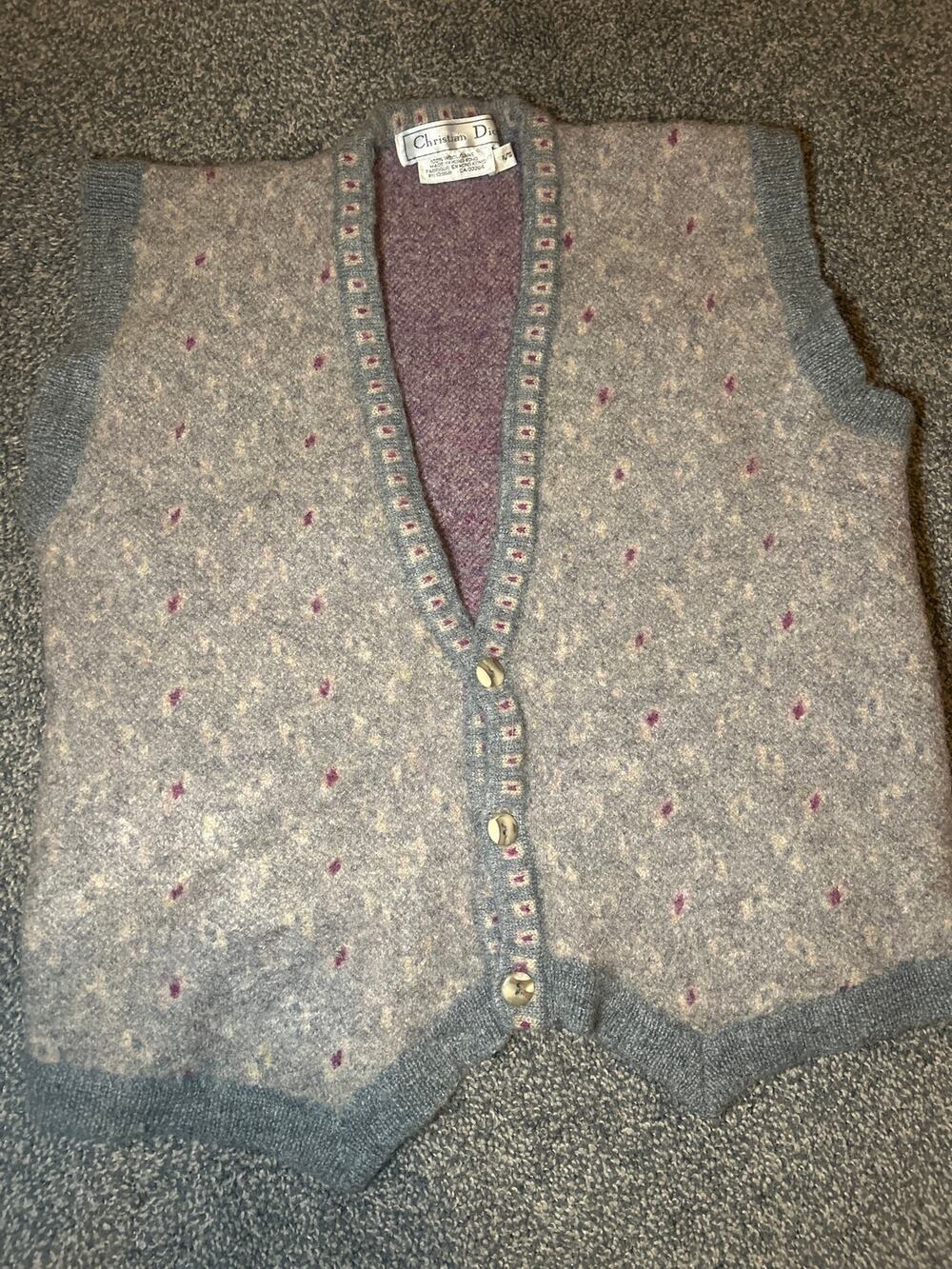 Vintage Christian Dior 100% wool xl vest